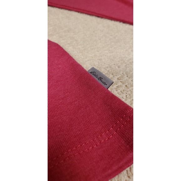 Eddie Bauer Women's Sz 2XL  V-Neck Longsleeve T Magenta Cotton Layering - Picture 3 of 8
